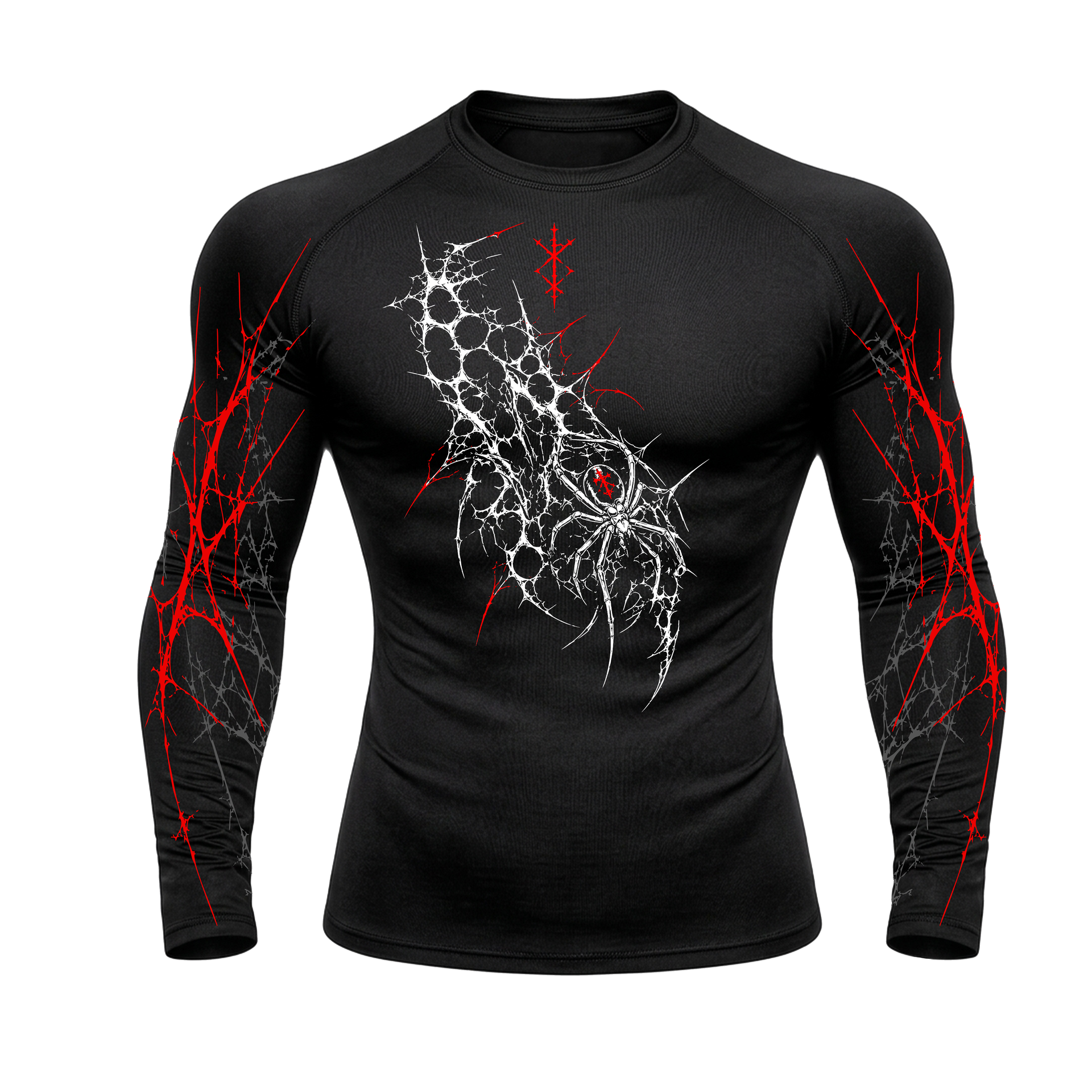 Crimson Web Compression Long Sleeve | GYMVORYX