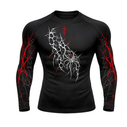 Crimson Web Compression Long Sleeve | GYMVORYX
