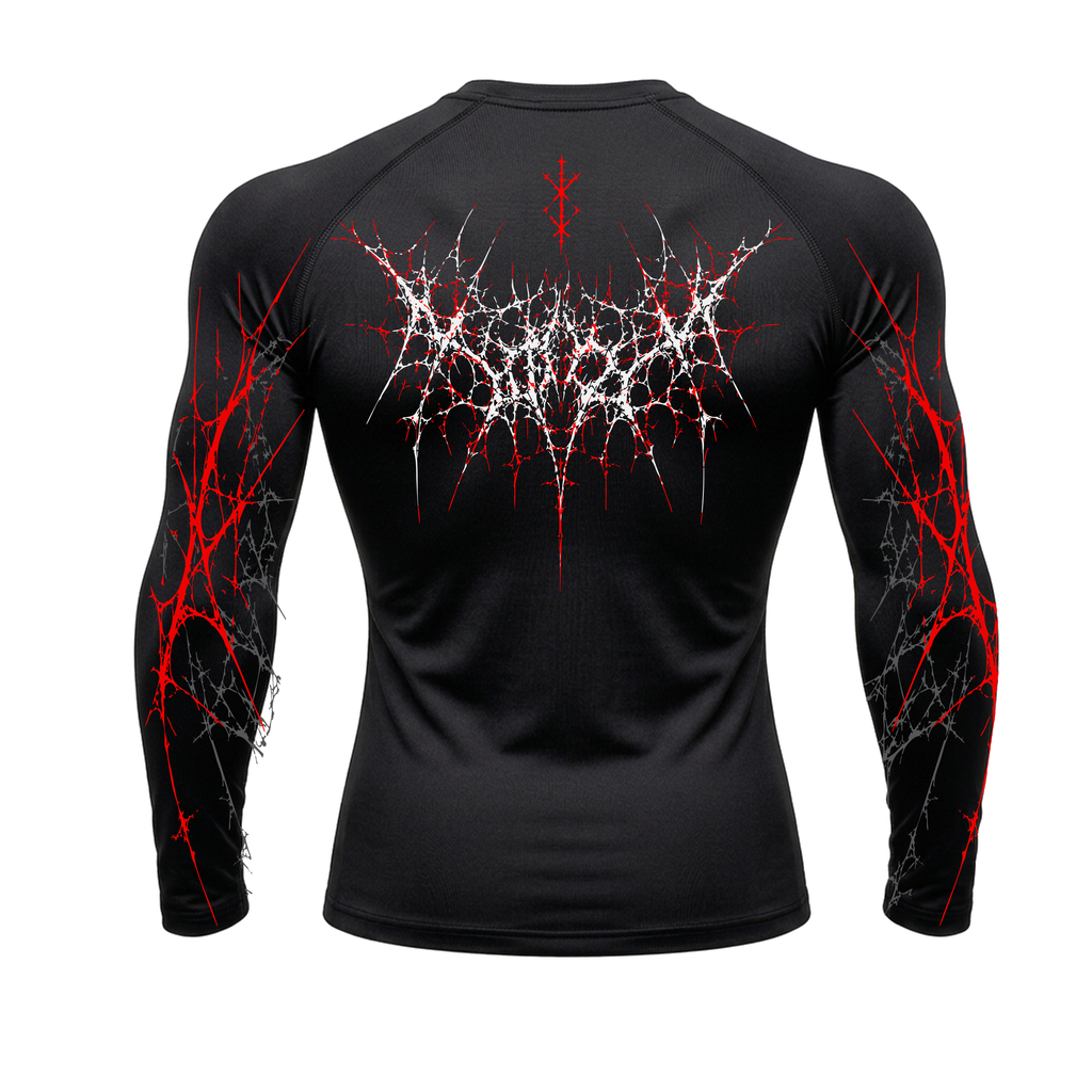 Crimson Web Compression Long Sleeve | GYMVORYX