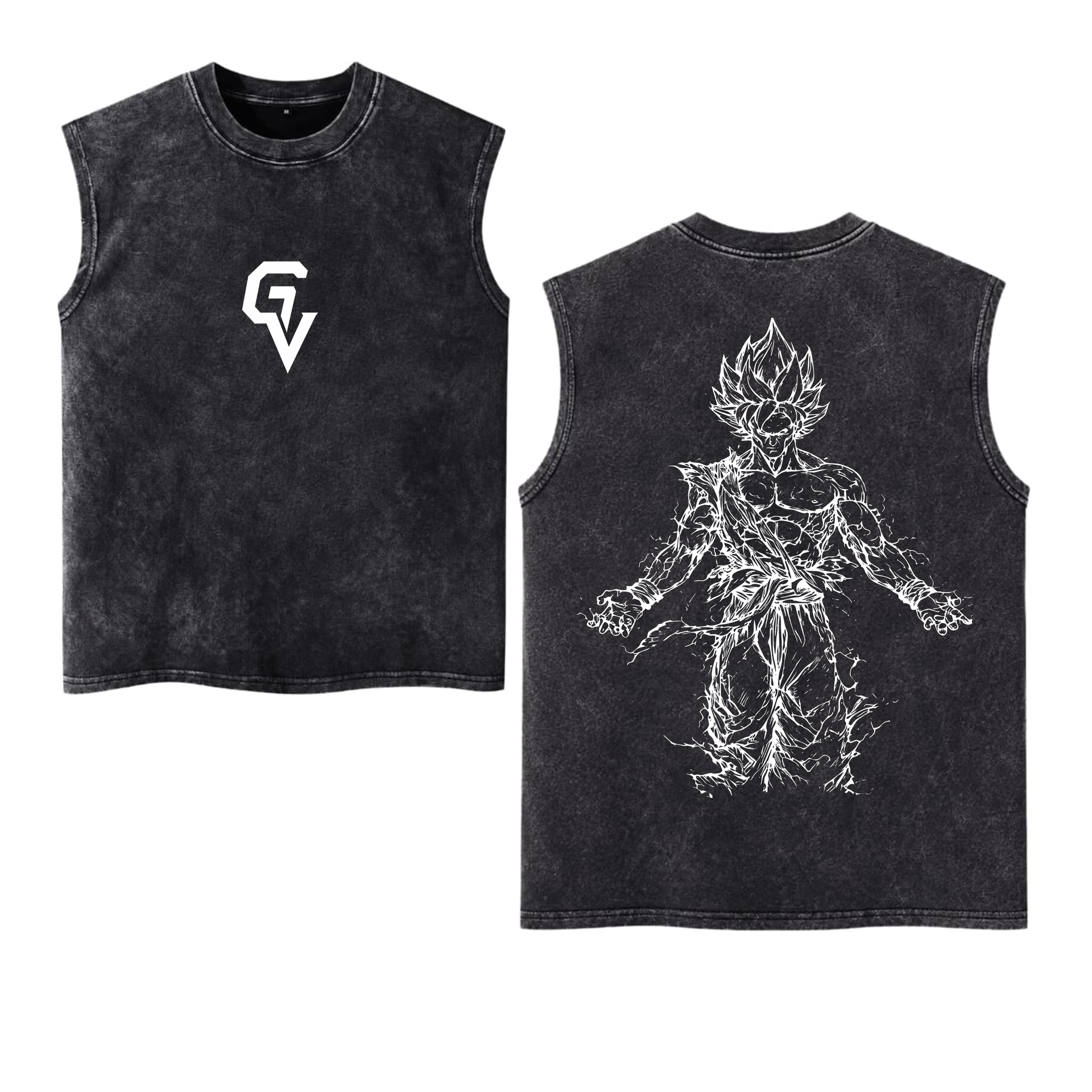 Saiyan Power Oversized Sleeveless Tee | GYMVORYX