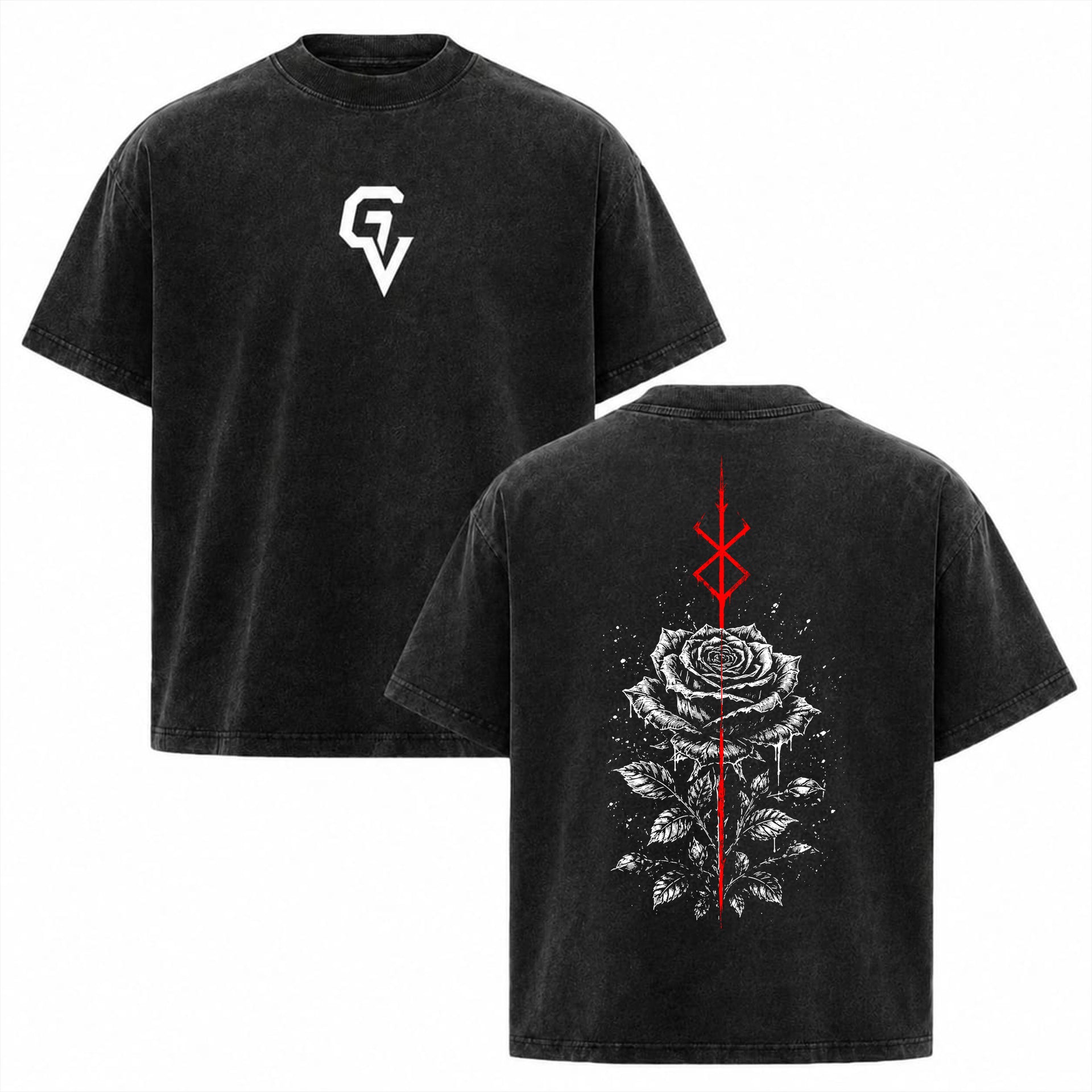 Crimson Rose Oversized T-Shirt | GYMVORYX