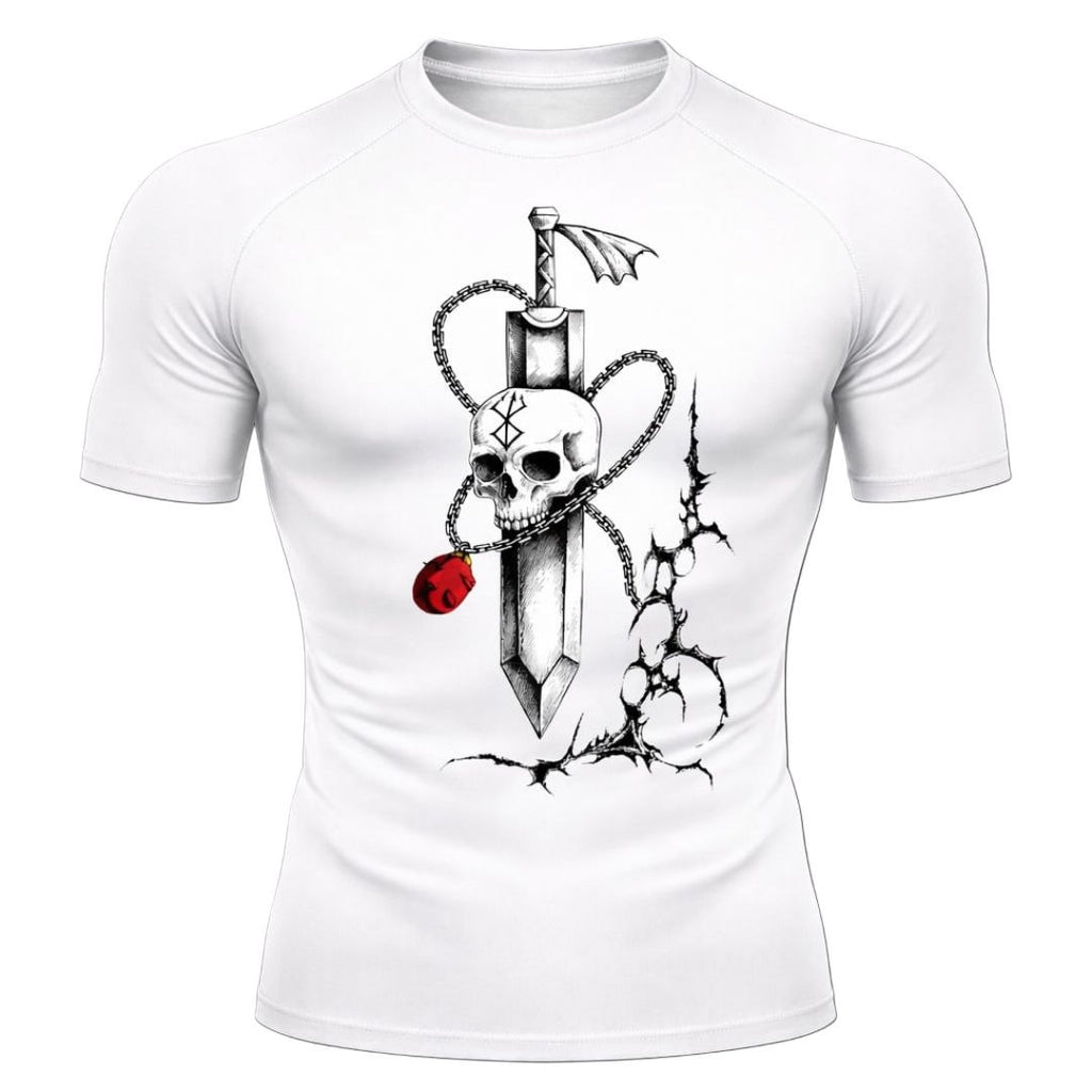 Crimson Skull Blade Compression – T-Shirt | GYMVORYX