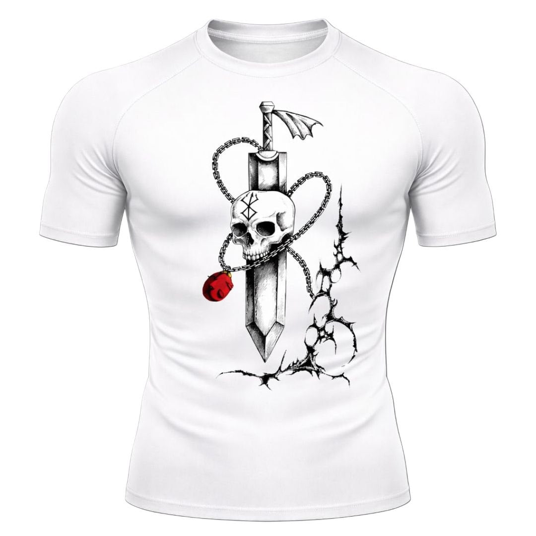 Crimson Skull Blade Compression – T-Shirt | GYMVORYX
