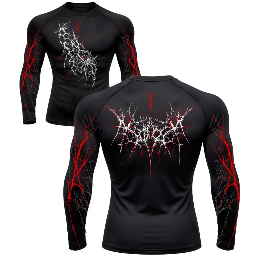 Crimson Web Compression Long Sleeve | GYMVORYX