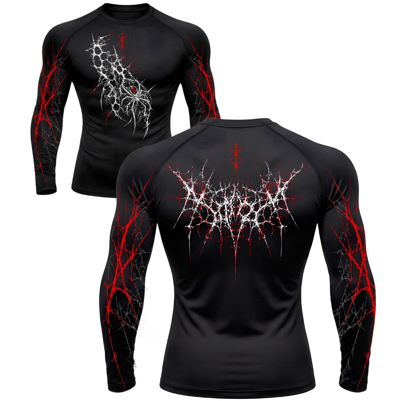 Crimson Web Compression Long Sleeve | GYMVORYX