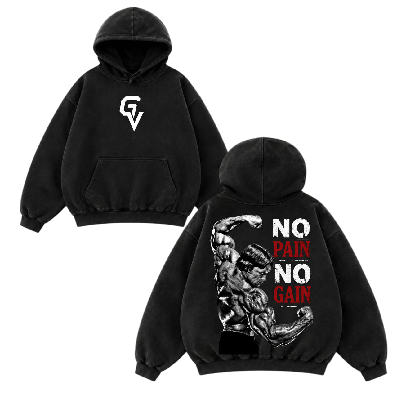 No Pain No Gain Oversized Hoodie | GYMVORYX