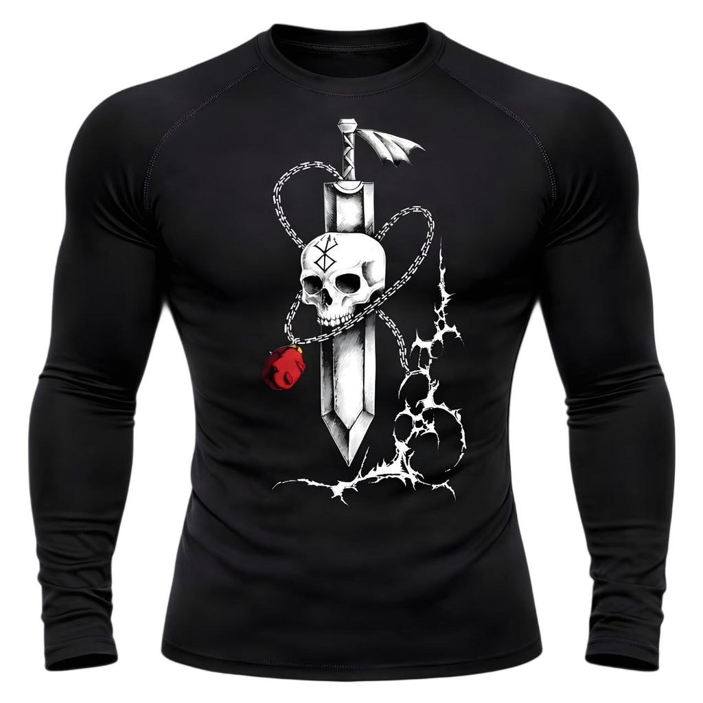 Crimson Skull Blade Compression long-sleeve| GYMVORYX
