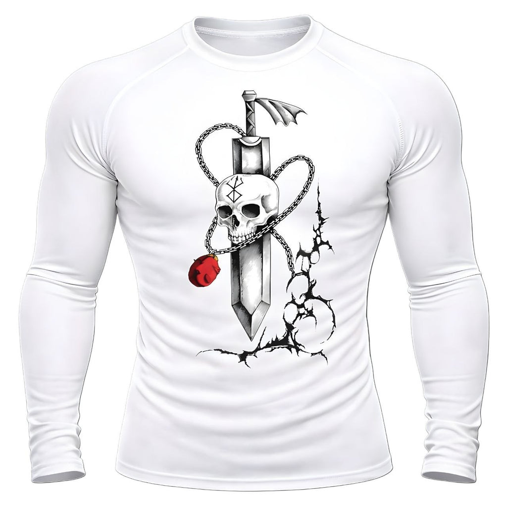 Crimson Skull Blade Compression long-sleeve| GYMVORYX