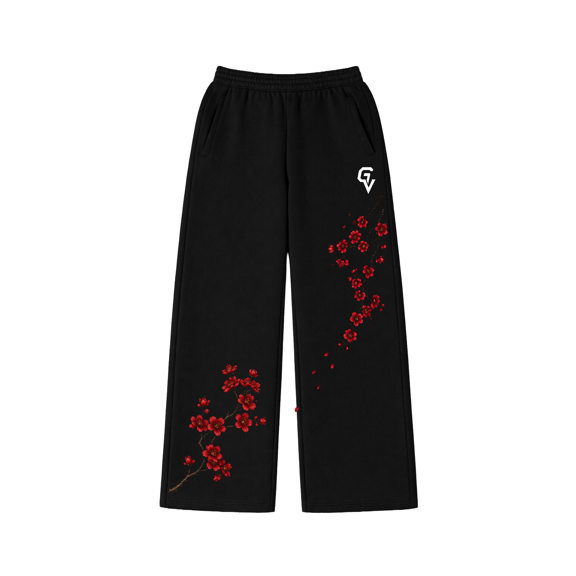 Crimson Sakura Baggy Pants | GYMVORYX